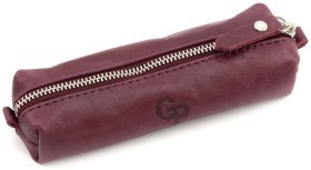 Качественная бордовая женская ключница из итальянской кожи Grande Pelle (19468)