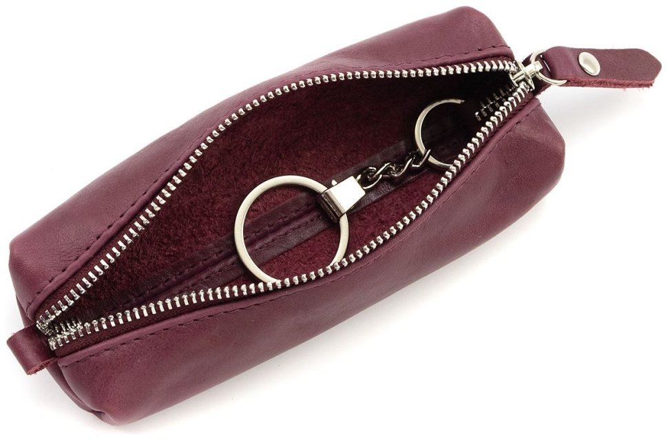 Якісна бордова жіноча ключниця з італійської шкіри Grande Pelle (19468) modnotak фото №5