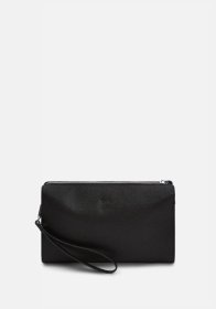 Стильная сумка-клатч из натуральной кожи сафьяно в черном цвете BlankNote 79061