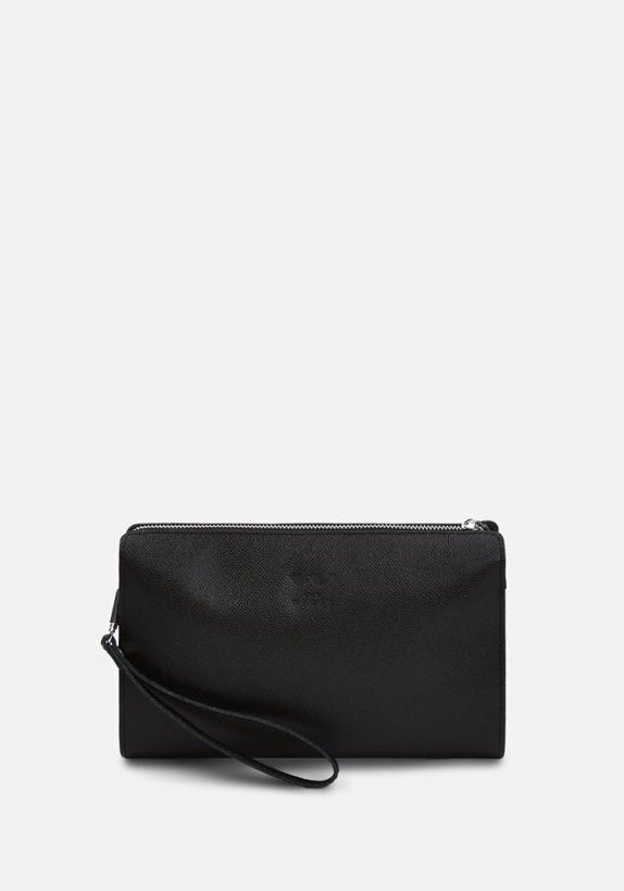 Стильная сумка-клатч из натуральной кожи сафьяно в черном цвете BlankNote 79061 modnotak фото №1