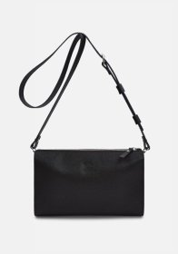 Стильная сумка-клатч из натуральной кожи сафьяно в черном цвете BlankNote 79061