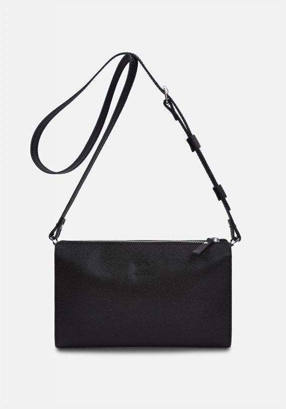 Стильная сумка-клатч из натуральной кожи сафьяно в черном цвете BlankNote 79061 modnotak фото №2