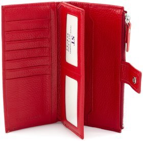 Красный женский купюрник из зернистой кожи с ячейками для карт ST Leather (15385)