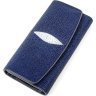 Жіночий гаманець синього кольору зі справжньої шкіри ската STINGRAY LEATHER (024-18622) - 1