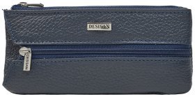 Синяя ключница из натуральной кожи флотар на два отдела Desisan 80462