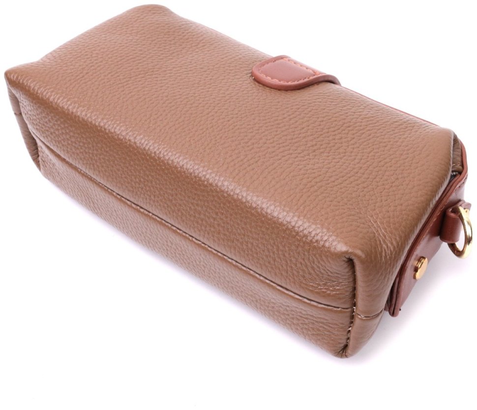 Жіноча сумка-клатч з натуральної шкіри коричневого кольору Vintage 2422425