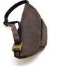 Вінтажна сумка на пояс із натуральної шкіри коричневого кольору TARWA (21632) - 7
