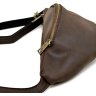 Вінтажна сумка на пояс із натуральної шкіри коричневого кольору TARWA (21632) - 8