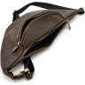 Вінтажна сумка на пояс із натуральної шкіри коричневого кольору TARWA (21632) - 10