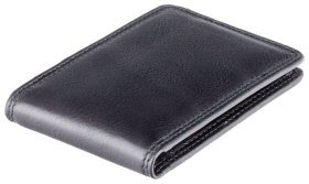 Кожаный картхолдер двойного сложения в черном цвете с RFID - Visconti 70662