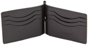 Черный мужской зажим из гладкой кожи ST Leather (16830)