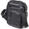 Качественная мужская сумка-барсетка с ручкой из черной кожи Vintage (20828) - 1