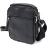 Качественная мужская сумка-барсетка с ручкой из черной кожи Vintage (20828) - 2