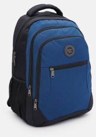 Сине-черный мужской рюкзак из полиэстера на два автономных отделения Aoking 71562