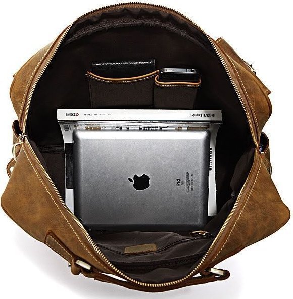 Кожаная мужская сумка в винтажном стиле с карманами VINTAGE STYLE (14051)