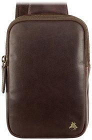 Маленька чоловіча сумка-слінг із гладкої шкіри коричневого кольору Visconti 81962