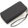 Вместительный женский кошелек на две молнии черного цвета - ST Leather (17071) - 3