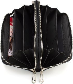 Місткий жіночий гаманець на дві блискавки чорного кольору - ST Leather (17071) - 2