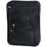 Повсякденна компактна чоловіча сумка із фактурної шкіри чорного кольору Vip Collection 102662 modnotak фото - 2