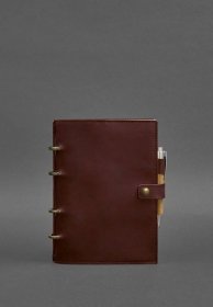 Бордовый блокнот с датированным блоком (Софт-бук) из натуральной кожи Crazy Horse - BlankNote (42662)