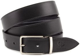 Брючный ремень из гладкой кожи темно-синего цвета Grande Pelle (31259)