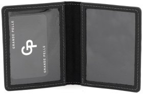 Обложка для офицерского удостоверения из матовой винтажной кожи Grande Pelle 82762 черного цвета