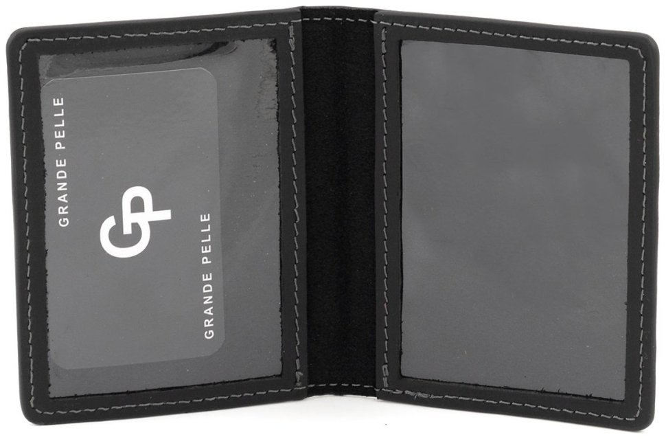 Обложка для офицерского удостоверения из матовой винтажной кожи Grande Pelle 82762 черного цвета modnotak фото №2