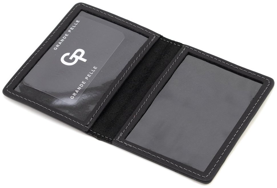 Обложка для офицерского удостоверения из матовой винтажной кожи Grande Pelle 82762 черного цвета modnotak фото №5