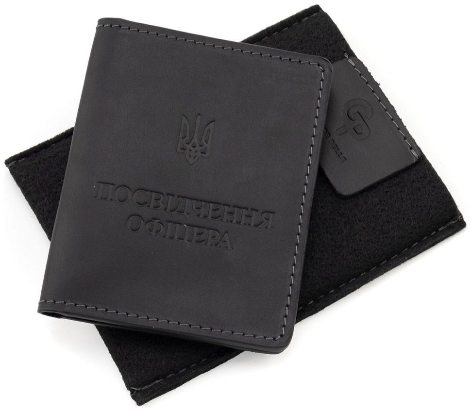 Обложка для офицерского удостоверения из матовой винтажной кожи Grande Pelle 82762 черного цвета modnotak фото №6