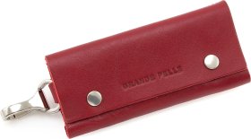 Женская компактная ключница красного цвета из натуральной кожи Grande Pelle (21483)