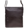 Вертикальна чоловіча наплічна сумка з натуральної шкіри коричневого кольору Borsa Leather 72962 - 2