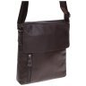Вертикальна чоловіча наплічна сумка з натуральної шкіри коричневого кольору Borsa Leather 72962 - 4