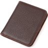 Жіночий гаманець невеликого розміру з натуральної шкіри флотар у коричневому кольорі CANPELLINI (2421798) - 3