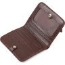 Жіночий гаманець невеликого розміру з натуральної шкіри флотар у коричневому кольорі CANPELLINI (2421798) - 4