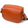 Стильная женская сумка через плечо из натуральной кожи рыжего цвета Vintage (2422112) - 2
