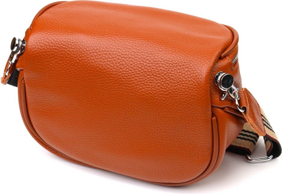 Стильная женская сумка через плечо из натуральной кожи рыжего цвета Vintage (2422112)