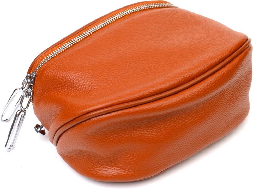 Стильна жіноча сумка через плече з натуральної шкіри рудого кольору Vintage (2422112)