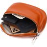 Стильная женская сумка через плечо из натуральной кожи рыжего цвета Vintage (2422112) - 5