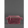 Бордовая сумка на пояс из винтажной кожи BlankNote Dropbag Mini (12632) - 4