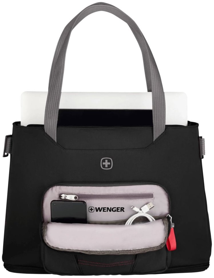 Деловая сумка для ноутбука до 15" с длинными ручками Wenger Motion Deluxe Tote черная 103662 modnotak фото №6