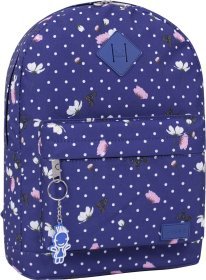 Жіночий міський рюкзак синього кольору з принтом Bagland (53662)