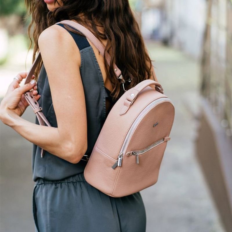 Повсякденний шкіряний міні-рюкзак в рожевому кольорі BlankNote Kylie (12840)