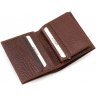 Мужское портмоне маленького размера из коричневой кожи без монетницы KARYA (19837) - 4