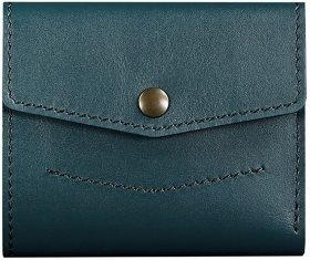 Шкіряний гаманець темно-зеленого кольору з фіксацією BlankNote (12508)