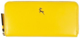 Горизонтальний жіночий гаманець з натуральної шкіри та RFID-захистом Ashwood J51 94162 жовтого кольору