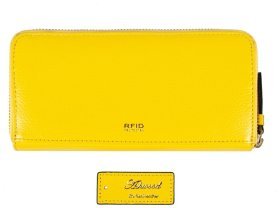 Горизонтальний жіночий гаманець з натуральної шкіри та RFID-захистом Ashwood J51 94162 жовтого кольору