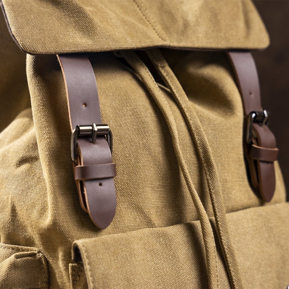 Универсальный рюкзак из текстиля цвета хаки Vintage (20073)