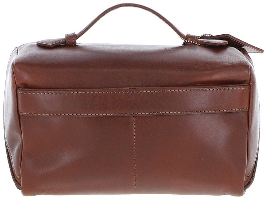 Вместительный мужской несессер из натуральной глянцевой кожи Ashwood K49 Chestnut 94362 коричневого цвета modnotak фото №4