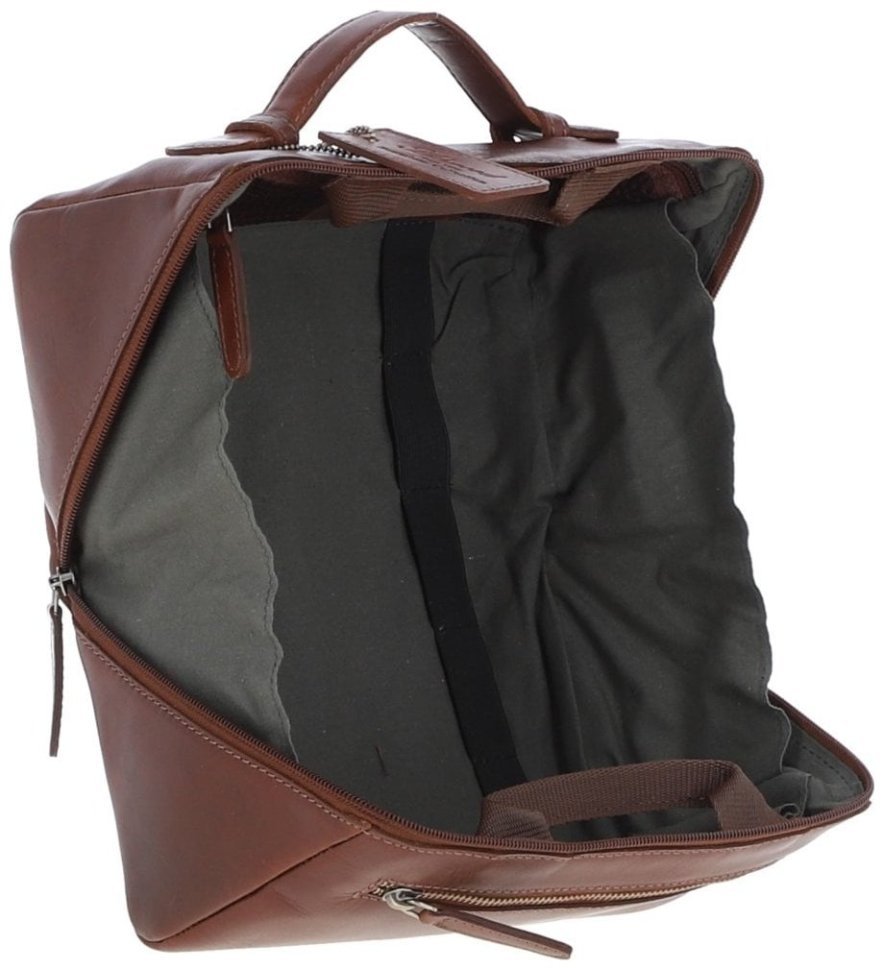 Вместительный мужской несессер из натуральной глянцевой кожи Ashwood K49 Chestnut 94362 коричневого цвета modnotak фото №5