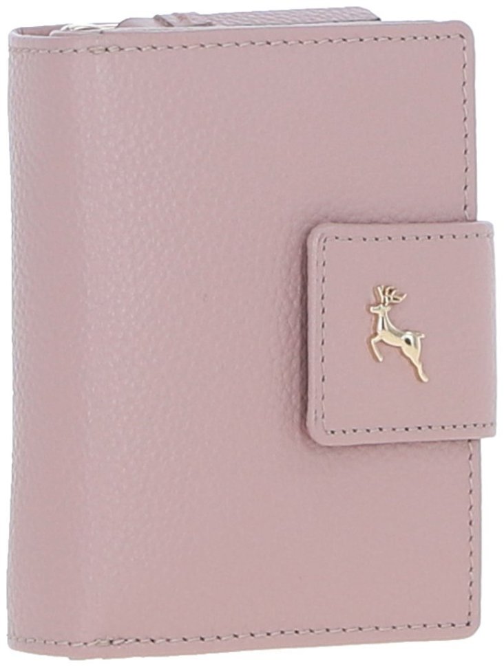 Вместительное женское портмоне из фактурной натуральной кожи розового цвета Ashwood Woodrose 94462 modnotak фото №1